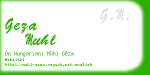 geza muhl business card