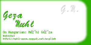 geza muhl business card